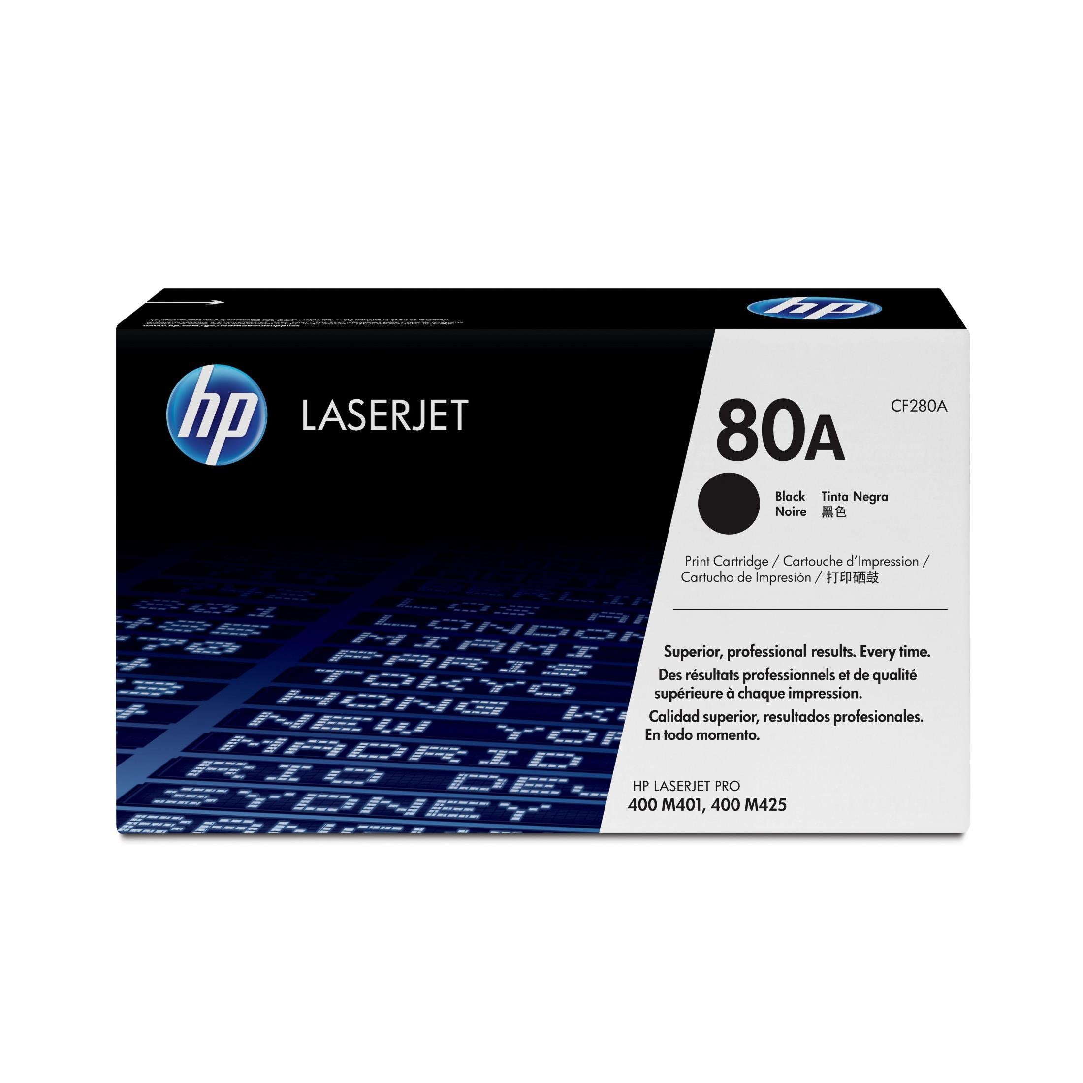 HP 80A Original LaserJet Toner Cartridge - Black CF280A