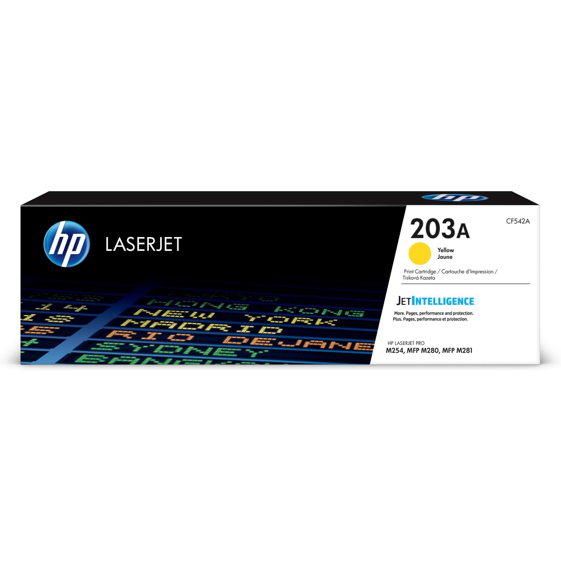 HP 203A Yellow Toner Cartridge 1,300 Pages Original CF542A