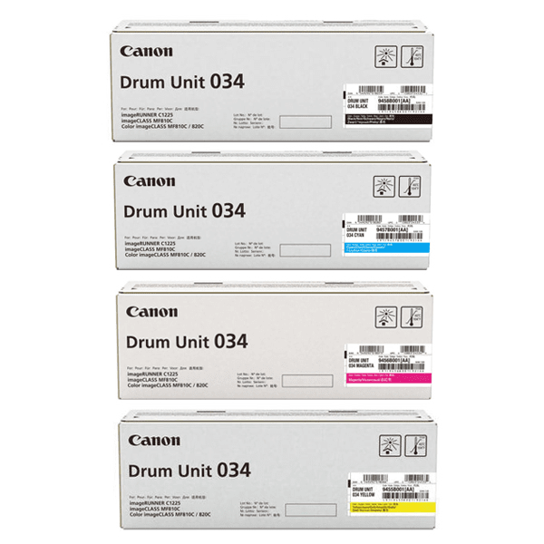 Canon 034 Black and Colour Drum Kit 4 Pack (Original)