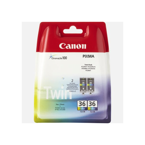 Canon CLI-36 (1511B018) Original Colour Ink Cartridge Twin Pack