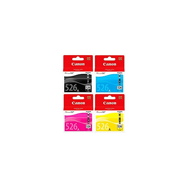 Canon CLI-526 BK/C/M/Y Original Black & Colour Ink Cartridge 4 Pack