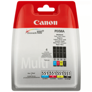 Canon CLI-551 BK/C/M/Y Original Black & Colour Ink Cartridge 4 Pack
