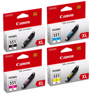 Canon CLI-551XL BK/C/M/Y Original High Capacity Black & Colour Ink Cartridge 4 Pack