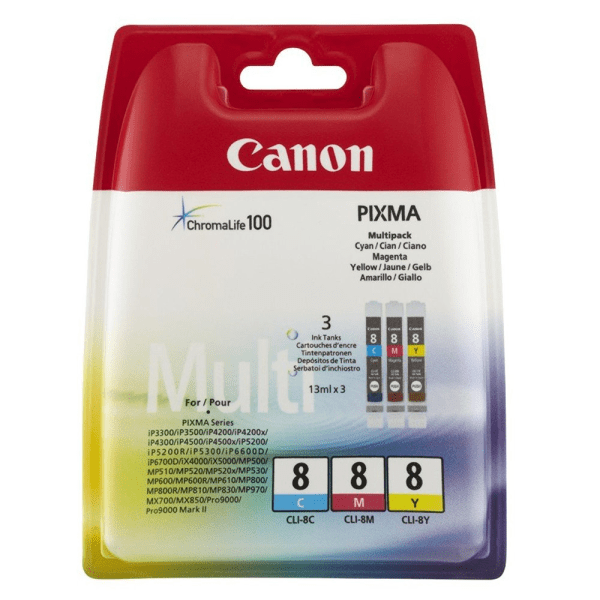 Canon CLI-8 (0621B026) Original Colour Ink Cartridge 3 Pack