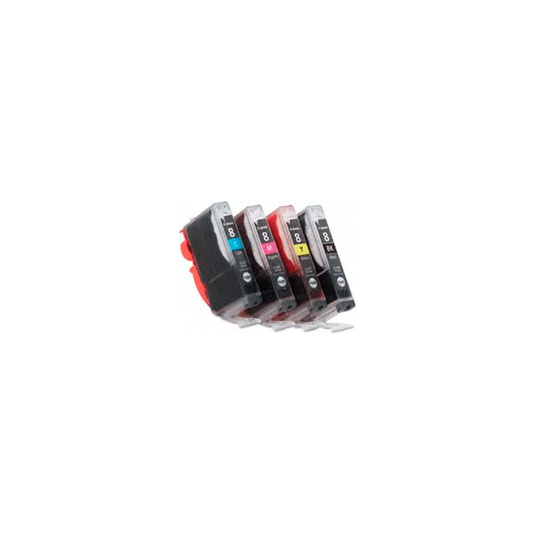 Canon CLI-8 BK/C/M/Y Original Black & Colour Ink Cartridge 4 Pack