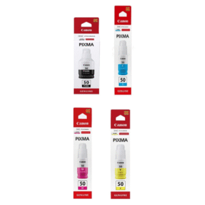 Canon GI-50 (PGBK/C/M/Y) Original Black & Colour Ink Bottle 4 Pack