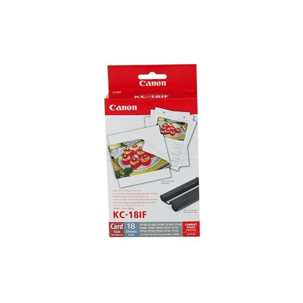 Canon KC-18IF Colour Ink Cartridge and Credit Card Size Paper Set (Original)