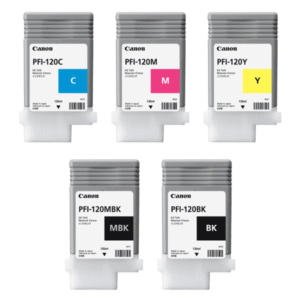 Canon PFI-120 (BK/MBK/C/M/Y) Original Black & Colour Ink Cartridge 5 Pack