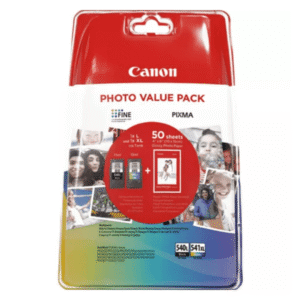 Canon PG-540L / CL-541XL Black and Colour High Capacity Ink Cartridge Value Pack + Photo Paper