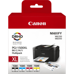 Canon PGI-1500XL (9182B004) Original High Capacity Black & Colour Ink Cartridge 4 Pack