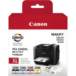 Canon PGI-2500XL (9254B004) Original High Capacity Black & Colour Ink Cartridge 4 Pack