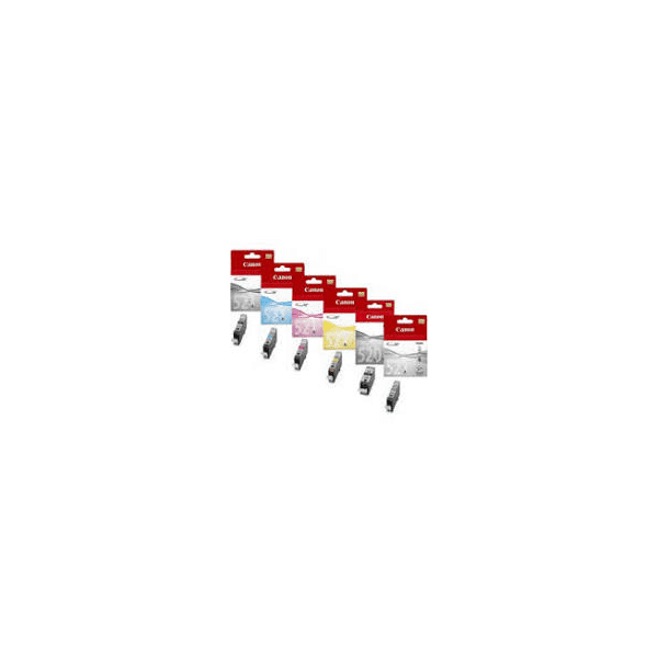 Canon PGI-520BK, CLI-521 BK/C/M/Y/GY Original Black & Colour Ink Cartridge 6 Pack