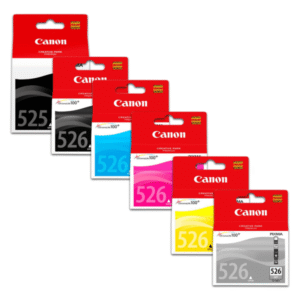 Canon PGI-525PGBK, CLI-526 BK/C/M/Y/GY Original Black & Colour Ink Cartridge 6 Pack