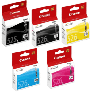 Canon PGI-525PGBK, CLI-526 BK/C/M/Y Original Black & Colour Ink Cartridge 5 Pack