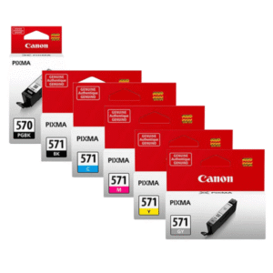 Canon PGI-570PGBK, CLI-571 BK/C/M/Y/GY Original Black & Colour Ink Cartridge 6 Pack