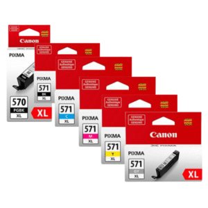 Canon PGI-570PGBKXL, CLI-571XL BK/C/M/Y/GY Original High Capacity Black & Colour Ink Cartridge 6 Pack