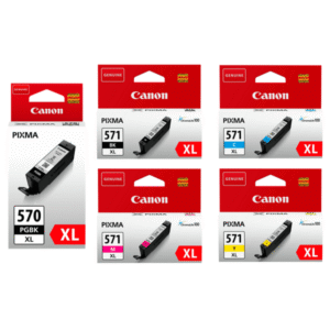 Canon PGI-570PGBKXL, CLI-571XL BK/C/M/Y Original High Capacity Black & Colour Ink Cartridge 5 Pack