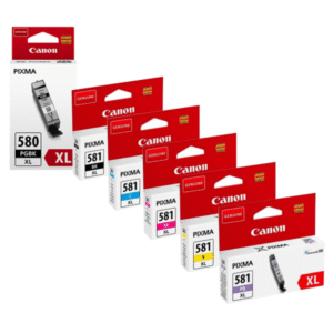 Canon PGI-580PGBKXL, CLI-581XL BK/C/M/Y/PB Original High Capacity Black & Colour Ink Cartridge 6 Pack