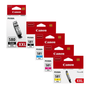 Canon PGI-580PGBKXXL/CLI-581XXL Original Extra High Capacity Black & Colour Ink Cartridge 5 Pack