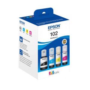 Epson 102 (BK/C/M/Y) Black & Colour Ink Bottle 4 Pack (Original)