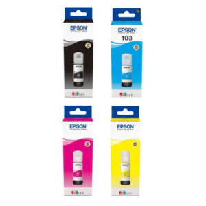 Epson 103 (BK/C/M/Y) Black & Colour Ink Bottle 4 Pack (Original)