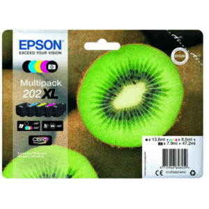 Epson 202XL High Capacity Black & Colour Ink Cartridge 5 Pack (Original)