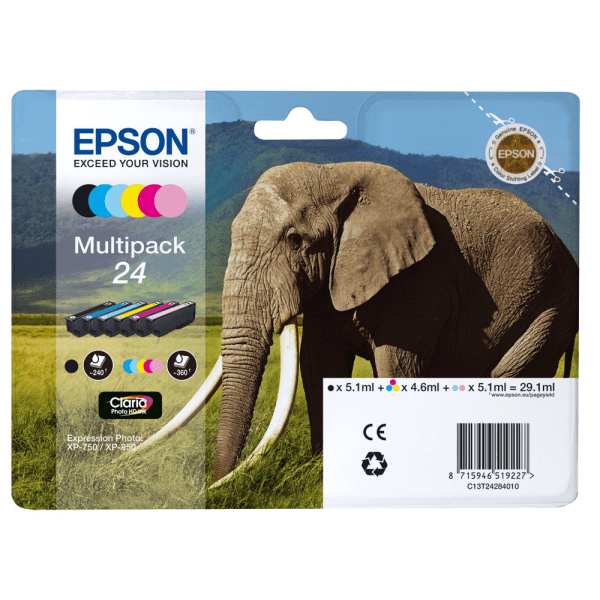 Epson 24 Black & Colour Ink Cartridge 6 Pack (Original)