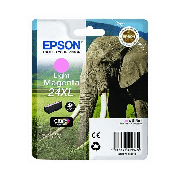 Epson 24XL Light Magenta High Capacity Ink Cartridge (Original)