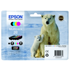 Epson 26 Black & Colour Ink Cartridge 4 Pack (Original)