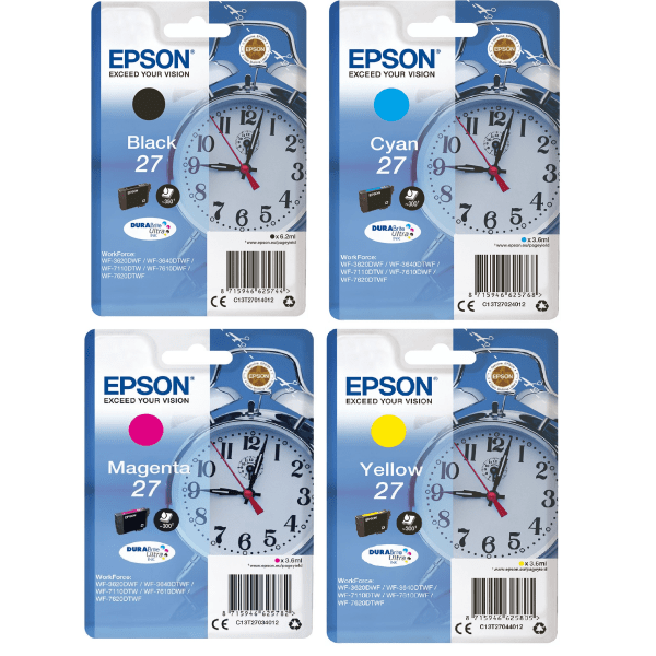 Epson 27 BK/C/M/Y Black and Colour Ink Cartridge Multipack (Original)