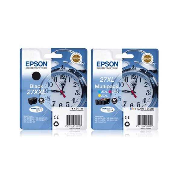 Epson 27XXL / 27XL Black and Colour High Capacity Ink Cartridge Multipack (Original)