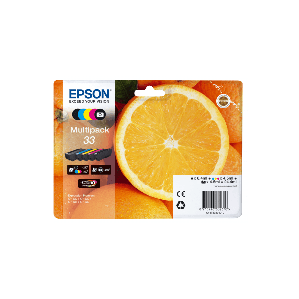 Epson 33 Black & Colour Ink Cartridge 5 Pack (Original)