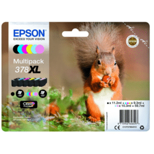 Epson 378XL High Capacity Black & Colour Ink Cartridge 6 Pack (Original)