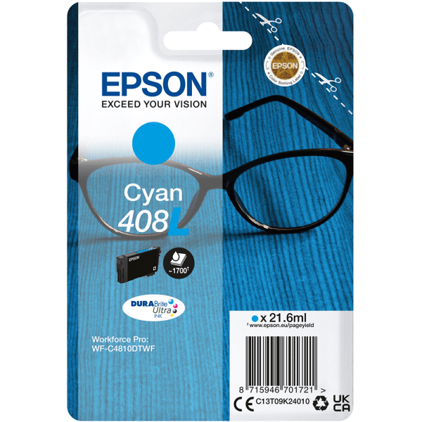 Epson 408L Cyan High Capacity Ink Cartridge (Original)