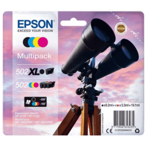 Epson 502XL BK / 502 CMY High Capacity Ink Cartridge 4 Pack (Original)