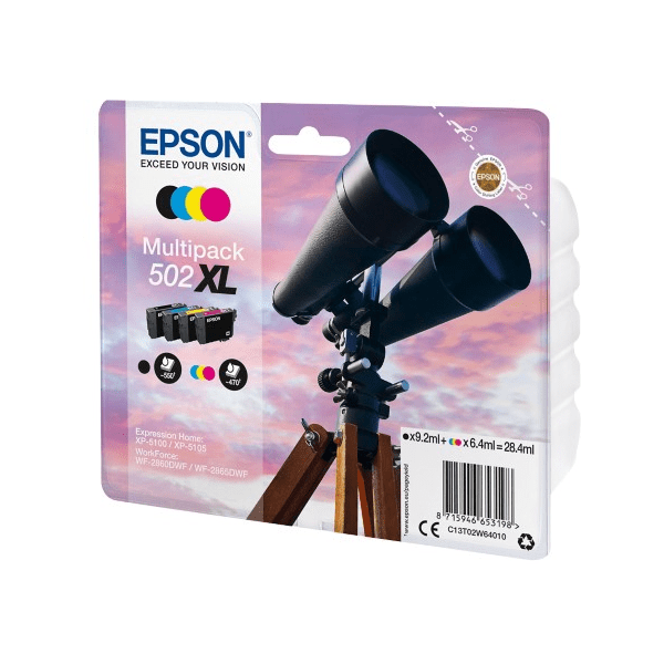 Epson 502XL Black & Colour Ink Cartridge 4 Pack (Original)