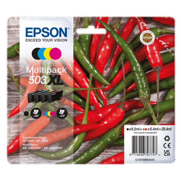 Epson 503XL BK/C/M/Y Ink Cartridge High Capacity Multipack (Original)