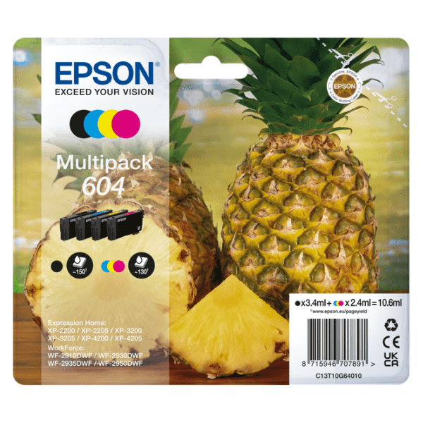 Epson 604 BK/C/M/Y Ink Cartridge Multipack (Original)