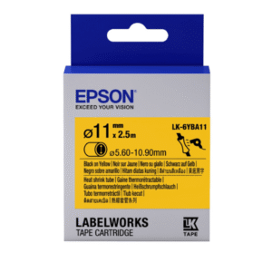 Epson LK-6YBA11 (C53S656904) Original Black on Yellow Heat Shrink Tube 11mm x 2.5m
