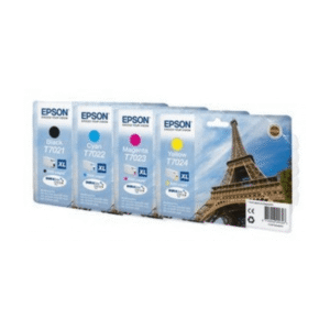 Epson T702 (BK/C/M/Y) Original High Capacity Black & Colour Ink Cartridge 4 Pack