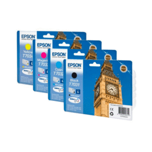 Epson T703 (BK/C/M/Y) Original Black & Colour Ink Cartridge 4 Pack