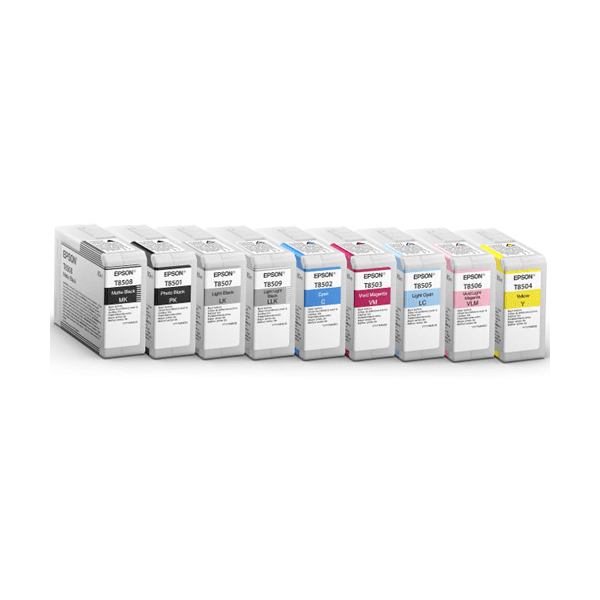 Epson T850 (PBK/C/M/Y/LC/LM/LBK/MBK/LLBK) Original Black & Colour Ink Cartridge 9 Pack