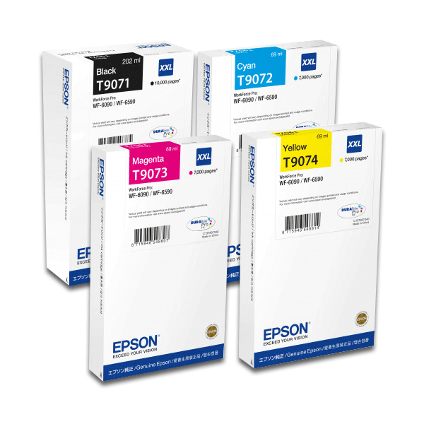 Epson T907 (BK/C/M/Y) Original Extra High Capacity Black & Colour Ink Cartridge 4 Pack