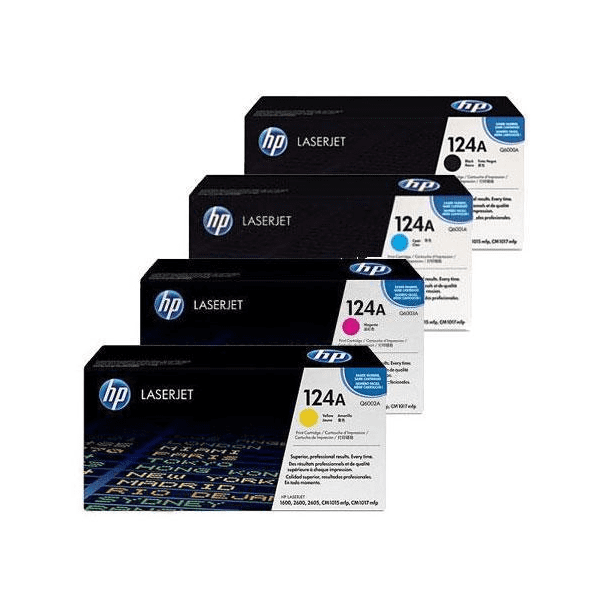 HP 124A (Q6000 / Q6001 / Q6003 / Q6002) Original Black and Colour Toner Cartridge Pack