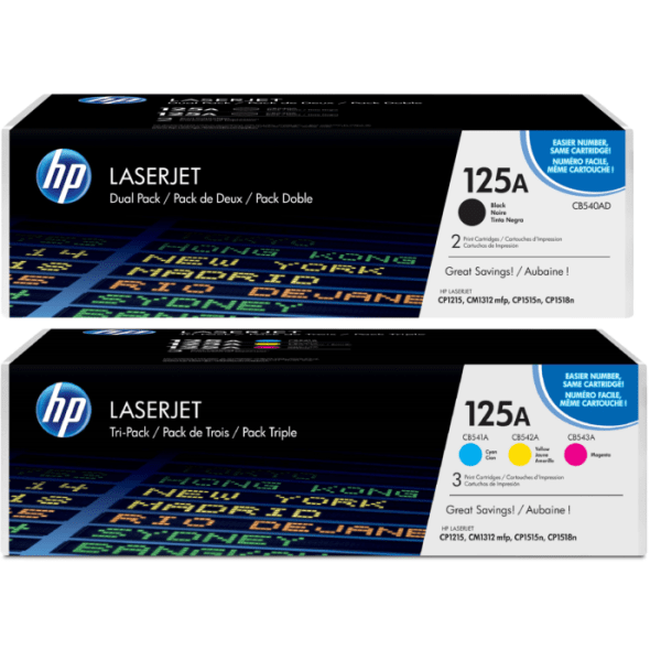 HP 125A (CB540A / CB541A / CB542A / CB543A) Original Toner Cartridge Pack