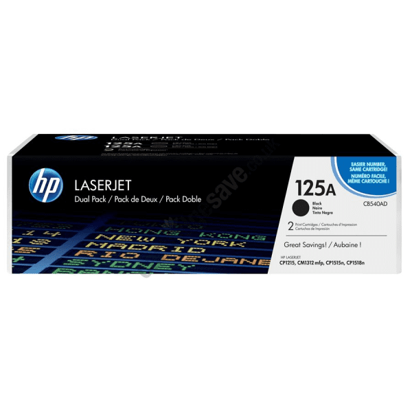 HP 125A (CB540AD) Original Black Toner Cartridge Twin Pack