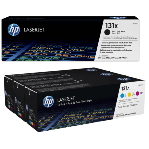 HP 131A (CF210X / CF211A / CF212A / CF213A) Original Black and Colour Toner Cartridge Pack