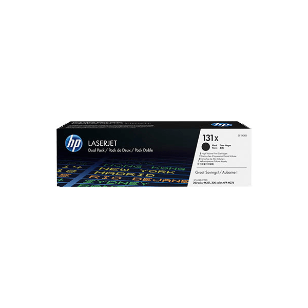 HP 131X (CF210XD) Original High Capacity Black Toner Cartridge Twin Pack