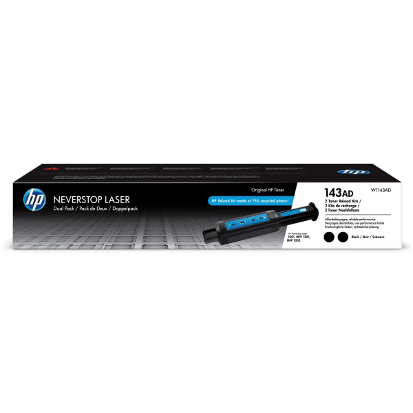 HP 143AD Black Toner Reload kit Twin Pack (Original) - W1143AD
