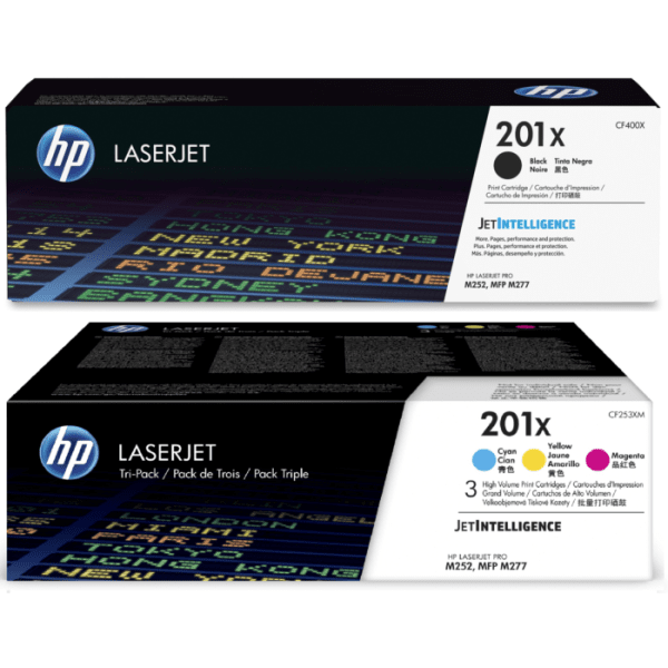 Original High Capacity HP 201X Toner Cartridge Multipack - 5 Colour (CF400X / CF401X / CF402X / CF403X)